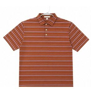 Peter Millar Orange Purple Striped Cotton Polo Shirt‎ Men's Large